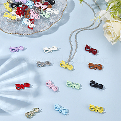 48Pcs 12 Colors Spray Painted Zinc Alloy Bowknot Connector Charms&nbsp;FIND-ME0003-85