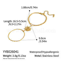304 Stainless Steel Spiral Sun Double Layer Hand Chain Finger Ring Bracelets for Women&nbsp;BN7044