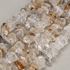 天然ハーキマーダイヤモンドビーズ連売り  チップ  8~18.5x6.5~10x1.5~7mm  穴：0.7~1mm  約96~130個/連  15.94''（40.5センチメートル）&nbsp;GG-CBAC61B-C08-01