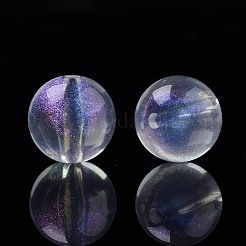 透明なアクリルビーズ  グリッターパウダー  ラウンド  透明  13.5x13mm  穴：2mm&nbsp;X-OACR-N008-108D-01