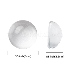 透明な半円形のガラスカボション  透明  8~9x4.5~5.5mm&nbsp;GGLA-R027-8mm