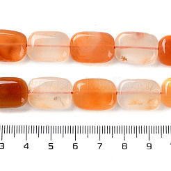 天然石瑪瑙ビーズ連売り  長方形  18x13x6mm  穴：1.4mm  約22個/連  15.35''（39センチメートル）&nbsp;G-H024-F01-01