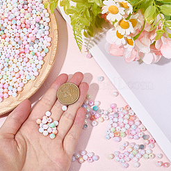 12色の不透明なアクリルビーズ  グラデーションカラフル  ラウンド  ミックスカラー  6mm  穴：1.8mm  100pc /カラー  1200pc&nbsp;OACR-SC0001-92