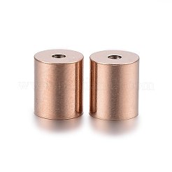 イオンプレーティング（IP）304ステンレススチールコードエンド  エンドキャップ  コラム  ローズゴールド  5x4mm  穴：1.5mm  内径：3mm&nbsp;STAS-H467-09RG-3mm