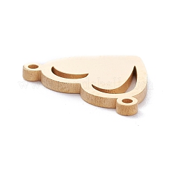 PVD真空メッキ304ステンレスペンダント  ハート  ゴールドカラー  11x14.5x1mm  穴：1mm&nbsp;STAS-A053-08G