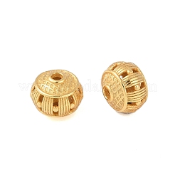 925スターリングシルバービーズ  中空  ロンデル  18KGP本金メッキ  5.5x4.5mm  穴：1mm&nbsp;STER-P060-11G