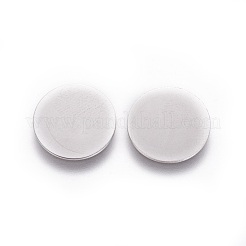 変色しにくい316サージカルステンレススチールカボション  フラットラウンド  ステンレス鋼色  12x0.5mm&nbsp;STAS-I118-13P-02
