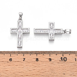 Brass Micro Pave Cubic Zirconia Pendants&nbsp;KK-N257-32P