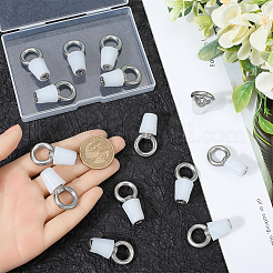 シリコン逆流防止水床プラグ  ステンレスハンドル付き  コーン  ホワイト  34x18.5x14mm  穴：11mm  14個/セット&nbsp;FIND-GF0007-05A
