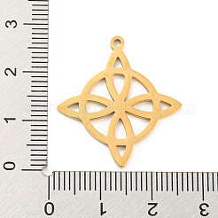 304ステンレスペンダント  レーザー切断  ウィッチーズノットウィッカンシンボルチャーム  ゴールドカラー  27x25x1mm  穴：1.4mm&nbsp;LS-STAS-P330-03G