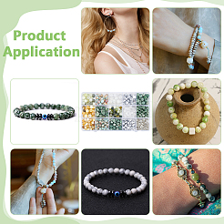 420Pcs Natural & Synthetic Mixed Gemstone Round Beads with 40Pcs Iron Rhinestone Spacer Beads&nbsp;DIY-ME0001-16