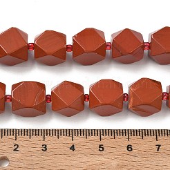天然石レッドジャスパービーズ連売り  ナゲット  多面カット  シードビーズで  11.5~12.5x9~13x9~12mm  穴：1mm  約28個/連  14.96''（38センチメートル）&nbsp;GG-CBAF8A8-A08-01