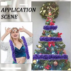 クリスマスツリーの装飾やリースのリボンのクラフトに使えるフェイクファーのシェニールスティック生地ロール  青紫色  2000x2mm&nbsp;FIND-CY0002-01B