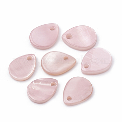 淡水シェルペンダント  スプレー塗装  ティアドロップ  ミックスカラー  9~10x7~8x1.5~2mm  穴：1mm&nbsp;SHEL-T007-80
