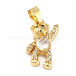 Brass Clear Cubic Zirconia Pendants&nbsp;ZIRC-J025-81G