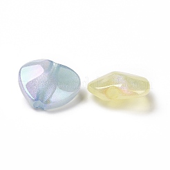 電気めっきアクリルビーズ  パールカラーの  ハート  ミックスカラー  16x17x7.5mm  穴：2.5mm&nbsp;X-OACR-A011-02