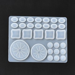 DIY Lemon Slice & Ice Block & Coffee Bean Filling Silicone Molds&nbsp;DIY-E052-03
