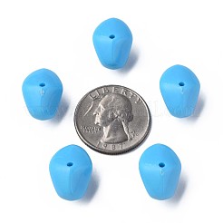 不透明なアクリルビーズ  ナゲット  ディープスカイブルー  12.5x18x13mm  穴：1.6mm  約360個/500g&nbsp;MACR-S373-146-A09