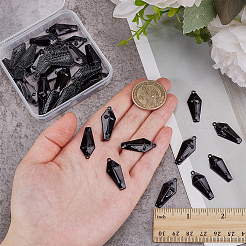 36本合金エナメルペンダント  クロスチャーム付き棺  ブラック  26x11.5x3mm  穴：1.8mm&nbsp;ENAM-ME0001-07