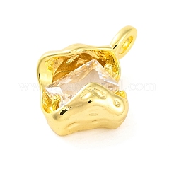 Brass Pave Clear Cubic Zirconia Pendants&nbsp;LS-KK-Z051-01G-03