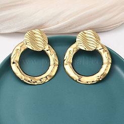 304 Stainless Steel Ring Stud Earrings&nbsp;EJEW-K268-63G