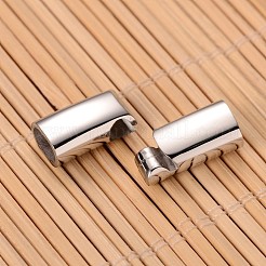 変色しにくい滑らかな表面の304ステンレススチール長方形マグネット留め具、接着端付き  ステンレス鋼色  28x9x6mm  穴：4x7mm&nbsp;STAS-I045-06B
