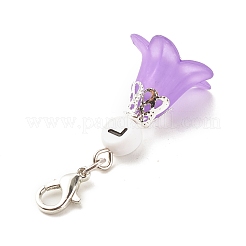 Frosted Flower Transparent Acrylic Pendant Decoration&nbsp;HJEW-JM00628-01
