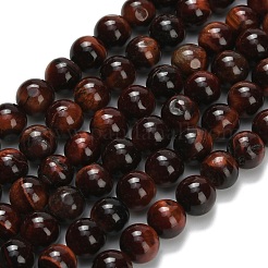 Natural Tiger Eye Beads Strands&nbsp;G-F591-18-8mm-07