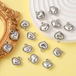 チベット風合金チャーム  ハート  カドミウムフリー＆鉛フリー  アンティークシルバー  13x11.5x5mm  穴：2mm  約684個/1000g&nbsp;TIBE-Q050-163AS-LF