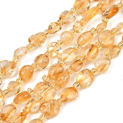 加熱された天然シトリンビーズ連売り  ナゲット  グレードAA  6~10x6~8.5x3.5~5.5mm  穴：0.8mm  約43~49個/連  15.75''（40センチメートル）&nbsp;GG-CBA3A44-C04-01