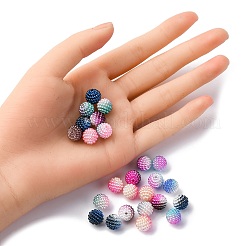 50個5色イミテーションパールアクリルビーズ  ベリービーズ  組み合わせビーズ  ラウンド  ミックスカラー  10mm  穴：1mm  10個/カラー&nbsp;OACR-FP0001-16