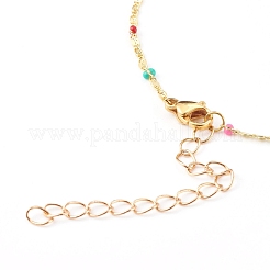 Brass Enamel Lumachina Chain Anklets&nbsp;AJEW-AN00397