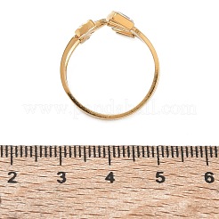 304ステンレススチール製パヴェキュービックジルコニアカフオープンリング（女性用）  ハート、長方形、ティアドロップ  18KGP本金メッキ  21mm  内径：18mm&nbsp;CU-CBAD24F-02B-G