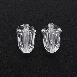 透明なアクリルビーズ  花  透明  12x8x5.5mm  穴：1.2mm&nbsp;X-TACR-T003-18