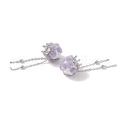 Handmade Flower Polymer Clay Rhinestone Tassel Dangle Beads&nbsp;CLAY-H003-02P-03