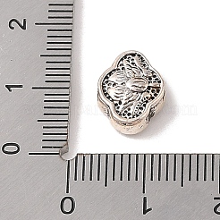 チベット風合金ビーズ  カドミウムフリー＆鉛フリー  蓮  アンティークシルバー  9x11.5x4mm  穴：1.2mm&nbsp;TIBE-Q090-42AS