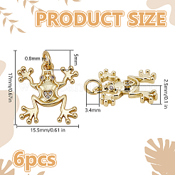 6Pcs Rack Plating Brass Micro Pave Cubic Zirconia Pendants&nbsp;KK-DR0001-51