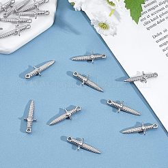 304ステンレスペンダント  短剣  ステンレス鋼色  24x9x3.5mm  穴：1.6mm  16個/箱&nbsp;STAS-UN0013-40P