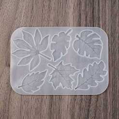 葉 DIY ペンダント シリコーン型  レジン型  UVレジン用  エポキシ樹脂ジュエリー作り  ホワイト  77x110x4mm  内径：38~48x20~45mm&nbsp;DIY-A061-04