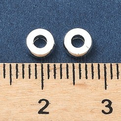 真鍮製スペーサービーズ  フラットラウンド  長持ちメッキ  鉛フリー＆カドミウムフリー  ラックめっき  925銀メッキ  5x2mm  穴：2mm&nbsp;KK-H532-12C-S