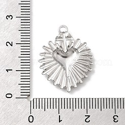304ステンレスペンダント  ゴールデン·ステンレス鋼色  ハート  25x20x3mm  穴：1.6mm&nbsp;STAS-A126-03G-GP