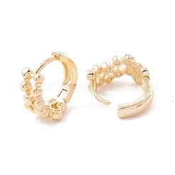 女性のための真鍮の分厚いヒンジ付きフープピアス  カドミウムフリー＆鉛フリー  14KGP本金メッキ  14x5x3~7mm  ピン：1mm&nbsp;KK-A158-06G