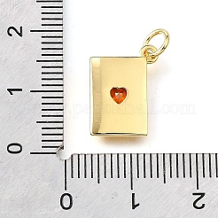 Brass Micro Pave Cubic Zirconia Pendants&nbsp;KK-V007-005G-04
