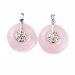 Natural Rose Quartz Pendants&nbsp;G-F640-C03