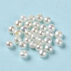天然な培養された淡水パールビーズ  片穴  ラウンド  フローラルホワイト  2~2.5x1.5~2mm  穴：0.7mm&nbsp;PEAR-E020-31