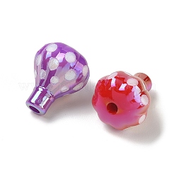 UVメッキ不透明アクリルビーズ  虹色の  水玉模様の熱気球  ミックスカラー  23.5x19mm  穴：3.8mm&nbsp;AC-CBA6658-01A