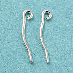 スターリングシルバーアイピン925本  s925スタンプあり  銀  21ゲージ  12.5x2.5mm  穴：1mm  ピン：0.7mm&nbsp;STER-Z004-02B