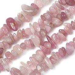 チップ状の天然マダガスカル産ローズクォーツビーズ連売り  4~6x8~12x2~4mm  穴：1mm  約32インチ&nbsp;X-G-M344-50A