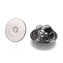 真鍮製バタフライクラッチピンバック  ラペルピンバック  ガンメタ色  8x11.5x6mm  穴：1.2mm  ピン：1mm  50セット /バッグ&nbsp;KK-Z003-01B