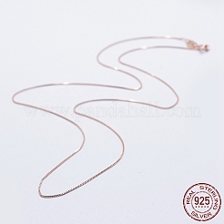 925 Sterling Silver Box Chain Necklaces&nbsp;STER-F039-45cm-03RG